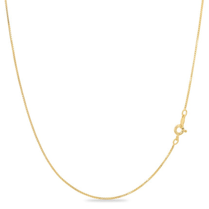 KEZEF Dainty Box Chain Necklace for Women, 18K Gold Plated Silver, 18 Inch