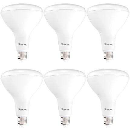 Sunco 6 Pack BR40 LED Light Bulbs, Indoor Flood Lights, Recessed Can Light Bulb, 1400 LM, 17W (100W Equivalent), 2700K Soft White, Dimmable, E26 Base, for Home, Bedroom, Kitchen UL
