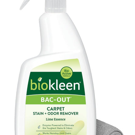 Biokleen Bac-Out Stain Remover for Clothes & Carpet - 32 Ounce - Natural, Enzymatic, Destroys Stains & Odors Safely, for Pet Stains, Laundry, Diapers, Wine, Carpets, Eco-Friendly, Plant-Based