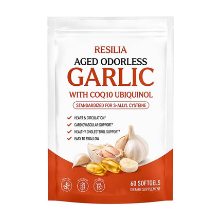 Resilia Aged Garlic Extract 600mg Softgels (60 Count), Daily Wellness Support Softgels for Adults