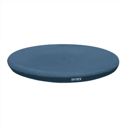 INTEX 28021E Pool Cover: For 10ft Round Easy Set Pools – Includes Rope Tie – Drain Holes – 12in Overhang – Snug Fit