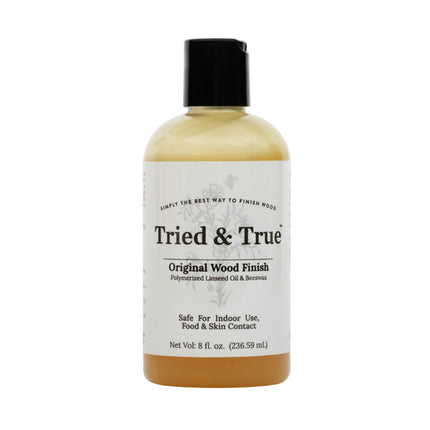 Tried & True Original Wood Finish, 8 oz. - Linseed Oil & Beeswax Blend, Ideal for All Woodwork, Long-Lasting Durability, Food Safe Sealer, Non-Toxic Wood Finish