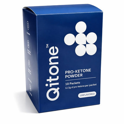 Qitone Pro Ketone Powder, Rapid Ketones for IQ Boost & Reducing Brain Fog, Keto Support, Post Workout Recovery, 0 Sugar, 0 Sodium, Unflavored, 10 SVG, Single Serve Packs