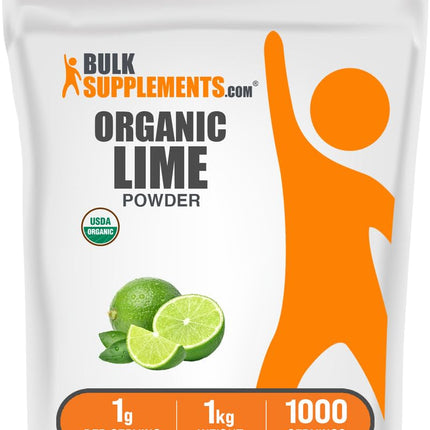 BulkSupplements.com Organic Lime Powder - Organic Lime Flavoring Powder, Sourced from Citrus Aurantifolia Fruit - Air Dried & Gluten Free, 1g per Serving, 1kg (2.2 lbs) (Pack of 1)