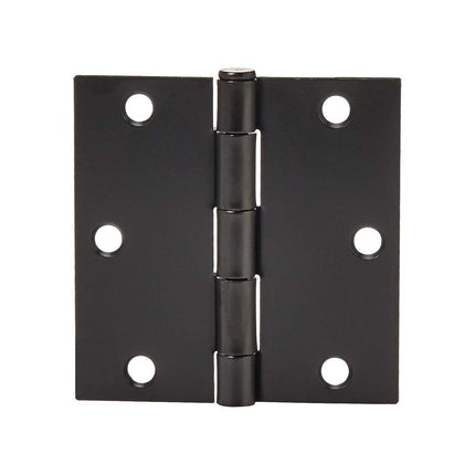 Amazon Basics Interior Door Hinges, Square, 3.5 x 3.5 Inch, Matte Black, Pack of 12