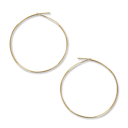 Thin Hoop Earrings for Women - Hypoallergenic 18K Gold Plated Round Hoops
