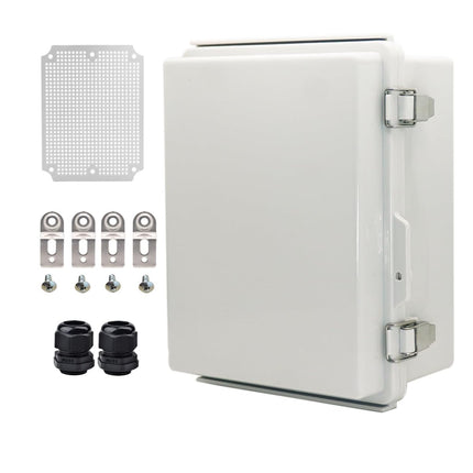 YETLEBOX Outdoor Waterproof Electrical Box Junction Box Weatherproof IP67 ABS Plastic Enclosure Switch Router Project Box Electronics DIY Enclosure With Mounting Plate Wall Bracket Grey 8.6"x6.6"x4.3"