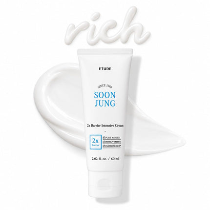 ETUDE SoonJung 2x Barrier Repair Cream for Sensitive Skin, 2.02 fl oz