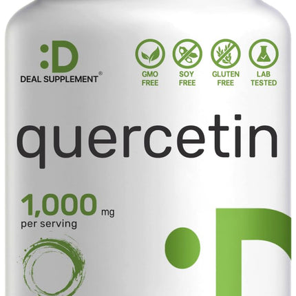 DEAL SUPPLEMENT Quercetin 1,000mg Per Serving, 300 Capsules – Healthy Immune Support Supplements, High Bioavailable Flavonoids, Natural Antioxidant – Non-GMO, Soy Free, No Gluten