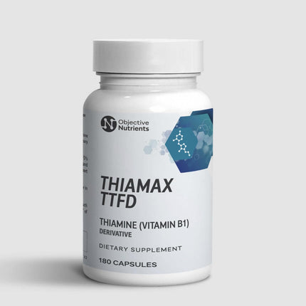 Objective Nutrients Thiamax Vitamin B1 (Thiamine TTFD), The Original, No Toxic Fillers, Supports Energy Metabolism, High Dose, Third Party Tested, All Active Ingredients 100mg, 180 Count