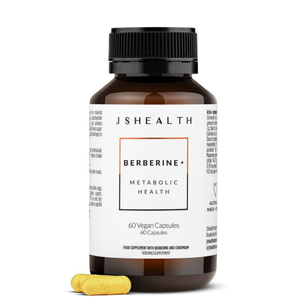 JSHealth Berberine Supplement with Berbevis for Metabolic Health Support. Higher Strength for Blood Sugar Already in the Normal Range and Body Composition. By Nutritionist Jessica Sepel (60 Capsules)