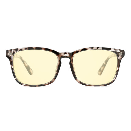 TIJN Gaming Glasses Blue Light Blocking Glasses for Women Men Nerd Eyeglasses Screen Fatigue Anti UV Glare (Leopard(Gaming Glasses))