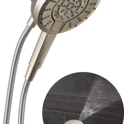 Delta 5-Setting In2ition 2-in-1 Dual Shower Head with Handheld High Pressure ProClean Spray, Brushed Nickel Detachable Shower Head with Hose, 1.75 GPM Flow Rate, Spotshield Brushed Nickel 75548SN