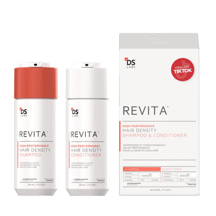 DS Labs For Men & Women Revita Shampoo & Conditioner Kit - Two-Step Scalp Care System for Fuller-Looking, Volumized Hair, Lightweight Hydration, Sulfate & Silicone Free, Color Safe, 205 mL