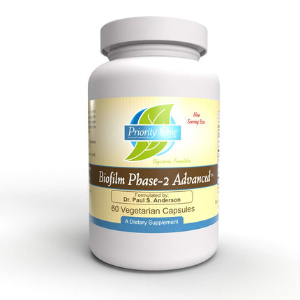 Priority One Vitamins Biofilm Phase-2 Advanced 60 Vegetarian Capsules Exclusively formulated by: Dr. Paul S. Anderson - Disruption of Advanced biofilms*