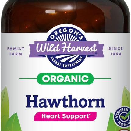 Oregon's Wild Harvest Hawthorn Organic & Non-GMO Herbal Supplements, 90Count