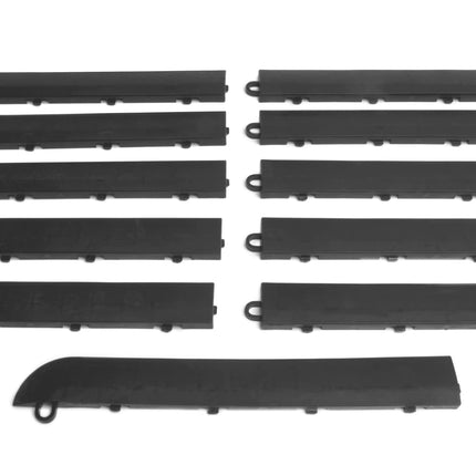 Big Floors Garage Floor Transition Edge, Interlocking Modular Garage Floor Edging Compatible with RaceDeck, GarageTrac & GarageDeck Tiles (Male, 11 Pack, Graphite)