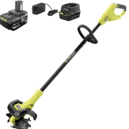 RYOBI ONEAND 18V 8 in. Cordless Cultivator with 4.0 AH Battery and Charger P2750