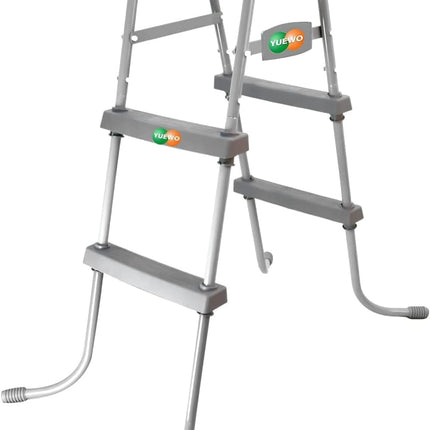 YUEWO 36" 2-Step Steel Frame Above Ground Swimming Pool Ladder with Non-Slip Plastic Steps for Entry and Exit System Swim Pools