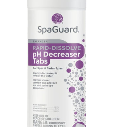 SpaGuard Rapid-Dissolve pH Decreaser Tabs for Spas & Swim Spas, 1.25 lb, Quickly Decrease Water pH Level, Protects Spa Equipment