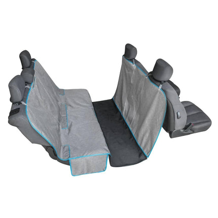 Kurgo Coast to Coast Hammock - Waterproof Backseat Dog Hammock for Full Coverage - Car Seat Protector with Rufftex Floor Guard - Durable Travel Gear - Stain Resistant - Heather Charcoal Grey