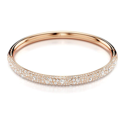 Swarovski Sublima Bangle Bracelet, Snow Pavé of Clear Round Crystals in a Rose Gold-Tone Finished Setting, Size M, Part of the Sublima Collection