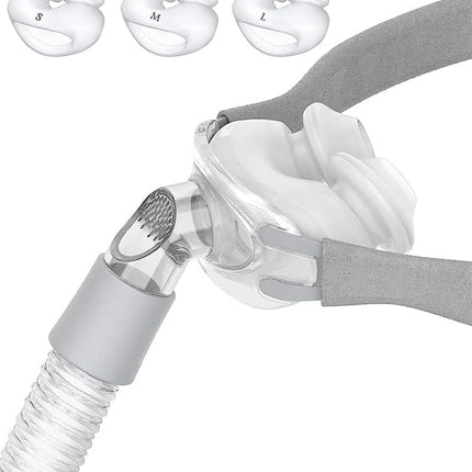 Unsvorns Nasal Pillow Supplies - Includes 3 Packs Nasal Mask Nose Pillows Small, Medium, and Large Nose Cushions - Includes Tube, Frame, and Strap