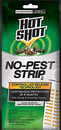 Hot Shot No-Pest Strip 2, Controlled Release Technology Kills Flying and Crawling Insects 2.29 Ounce (Value Pack of 8)