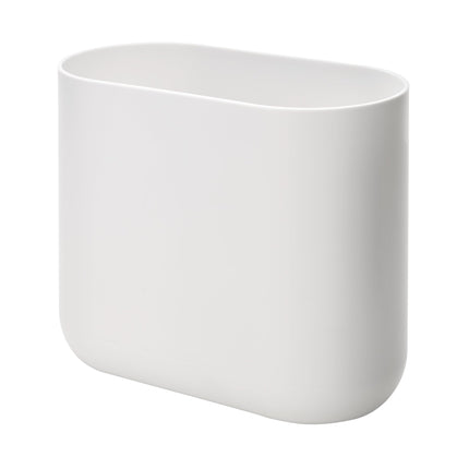 iDesign Small Slim Plastic Bathroom Trash Can, White