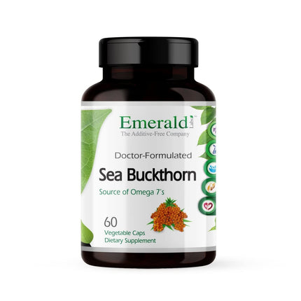 EMERALD LABS Sea Buckthorn - Dietary Supplement with Vitamins C, E & Omega 7 - Supports Adrenal, Energy, Skin & Immune Health - 60 Vegetable Capsules (30-Day Supply)