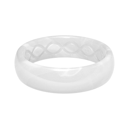 Groove Life Thin Silicone Ring for Women, Comfortable Wedding Band, Pearl 5