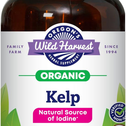 Oregon's Wild Harvest Kelp Organic Supplement | Natural Source of Iodine | Vegan Capsules, 90 Count