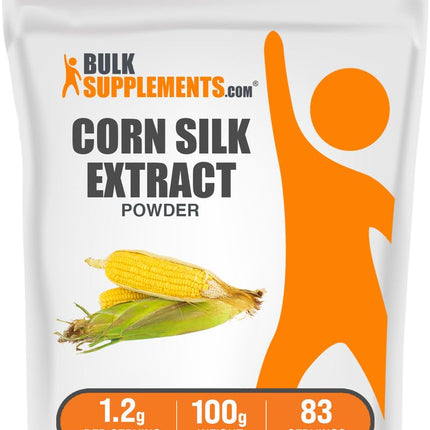 BulkSupplements.com Corn Silk Extract Powder - Corn Silk Supplement, Zea Mays Extract - Vegan & Gluten Free, 1.2g per Serving, 100g (3.5 oz) (Pack of 1)