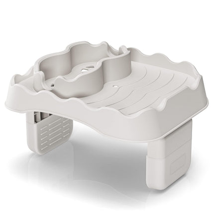 Anivia Hot Tub Table Tray, Adjustable Width 4" to 8" Hot Tub Accessories for Intex PureSpa, Nonslip Caddy Holds 2 Standard Drinks, Keep Snacks Handy & Dry, Fits Outdoor Inflatable Spa/Pool-Beige