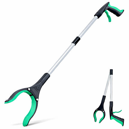 Grabber Reacher Tool - 32” Extra Long Foldable Gripper and Reaching Tool - Heavy Duty Pick Up Stick Grabbers for Seniors, Trash, Surgery Recovery Must Haves Gifts (Green)