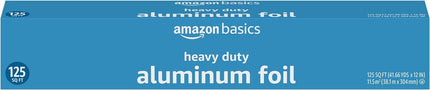 Amazon Basics Heavy Duty Aluminum Foil for Cooking, Grilling, Food Storage, Roasting, 125 Sq Ft (Pack of 1)