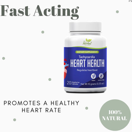 Tachycardia Heart Health - Fast Acting - Promotes a Healthy Heart Rate and Overall Cardiac Function - 100% Natural Herbal Supplement
