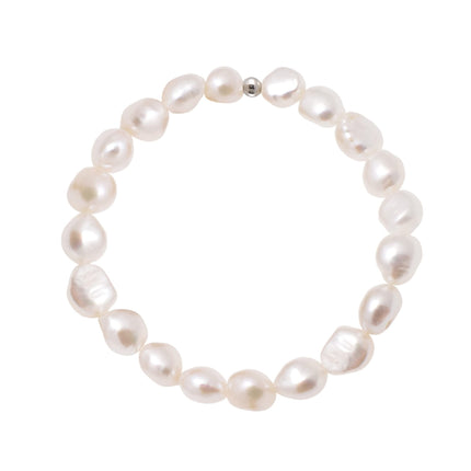 White Cultured Freshwater Pearls Bracelet for Women, 7.0 Inches