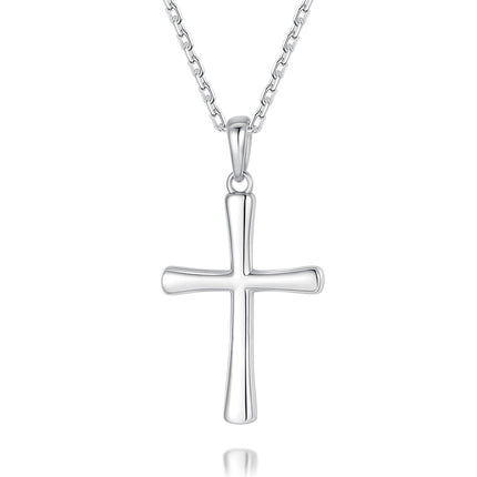 M SHUYUN Silver Cross Necklace for Mother's Day, Handcrafted from S925 Sterling Silver, White Gold Plated. Timeless Design, Bringing Luck, Protection & Faith. Cross Faith Pendant Necklace for Women.