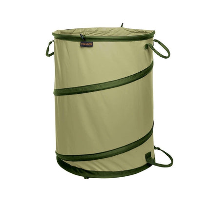 Fiskars Kangaroo Collapsible Garden Bag with Heavy Duty Hardshell Bottom for Yard Waste, 30 Gallon Reusable Container for Lawn Care and Gardening