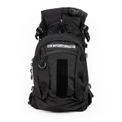 K9 Sport Sack Plus 2 - Small, Jet Black - Ideal for Dogs 13-16” Long - Adjustable, Backpack-Style Carrier with Multi-Functional Storage Pack, Thick Shoulder Straps & Padded Back Panel