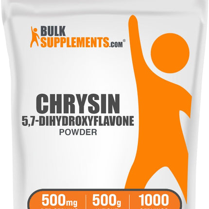 BulkSupplements.com Chrysin Powder - 5,7-Dihydroxyflavone, Chrysin Supplement, Antioxidants Supplement - Gluten Free, 500mg per Serving, 500g (1.1 lbs) (Pack of 1)