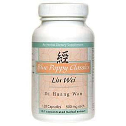 Liu Wei Di Huang Wan (120 capsules, 500mg each) - Blue Poppy