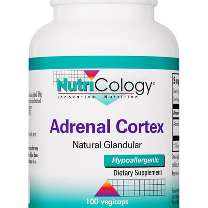 NutriCology Adrenal Cortex - Bovine Glandular Supplement 100 mg - Lyophilized Adrenal Cortex Extract - Endocrine & Adrenal Support - Hypoallergenic - 100 Servings - 100 Vegicaps