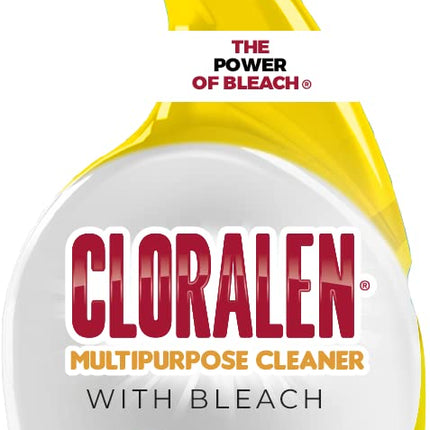 Cloralen All Purpose Cleaner with Bleach Spray - (8 Pack) 32 fl oz - Fresh Scent - 3-in-1 Multipurpose Cleaner Spray - Deep Cleans, Eliminates Stains & Degreases