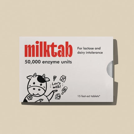 milktab - Superpowered Lactase Pills - Fast-Act Lactase Tablets for Dairy and Lactose Intolerance - Lactase Enzyme Supplement (15)