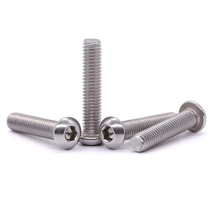 1/4-20 x 1-1/4" Button Head Socket Cap Bolts Screws, 304 Stainless Steel 18-8, Allen Hex Drive, Bright Finish, Fully Machine Thread, Pack of 100
