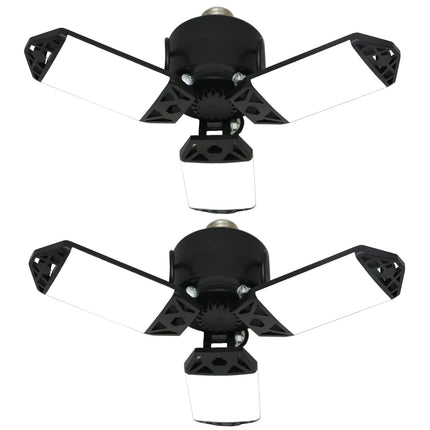 2Pack 80W LED Garage Light, 8000 Lumen Ceiling Lights with 3 Adjustable Panels, 6500K Daylight Light Bulb Fixture LED Lights for Garage, E26/E27 LED Shop Lights, Attic Workshop LED Bay Light