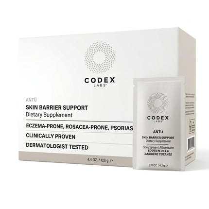 Codex Labs ANTÜ Skin Barrier Repair Supplement – Oral Sachets for Eczema, Rosacea & Psoriasis – Clinically Proven, Vegan, Dermatologist-Tested – Strawberry Lemonade Flavor – 30-Day Supply