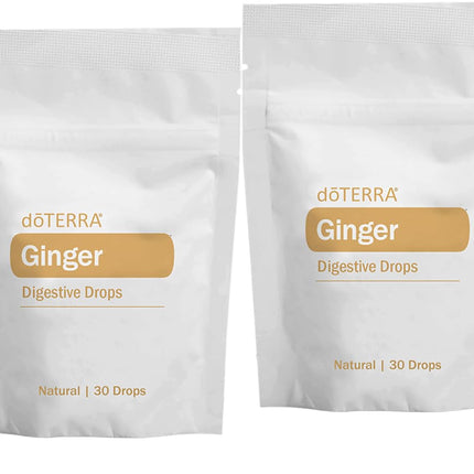 doTERRA Ginger Throat Digestive Drops 30 Count Bag (2 Pack)